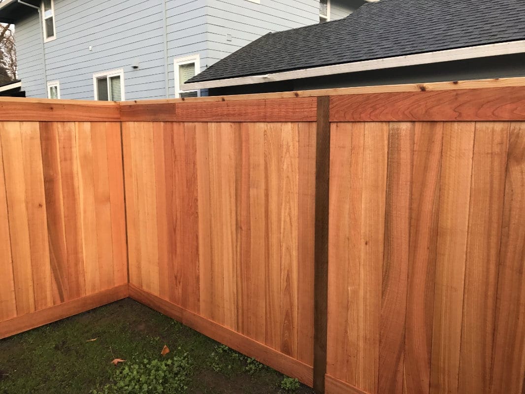 board on cedar fence