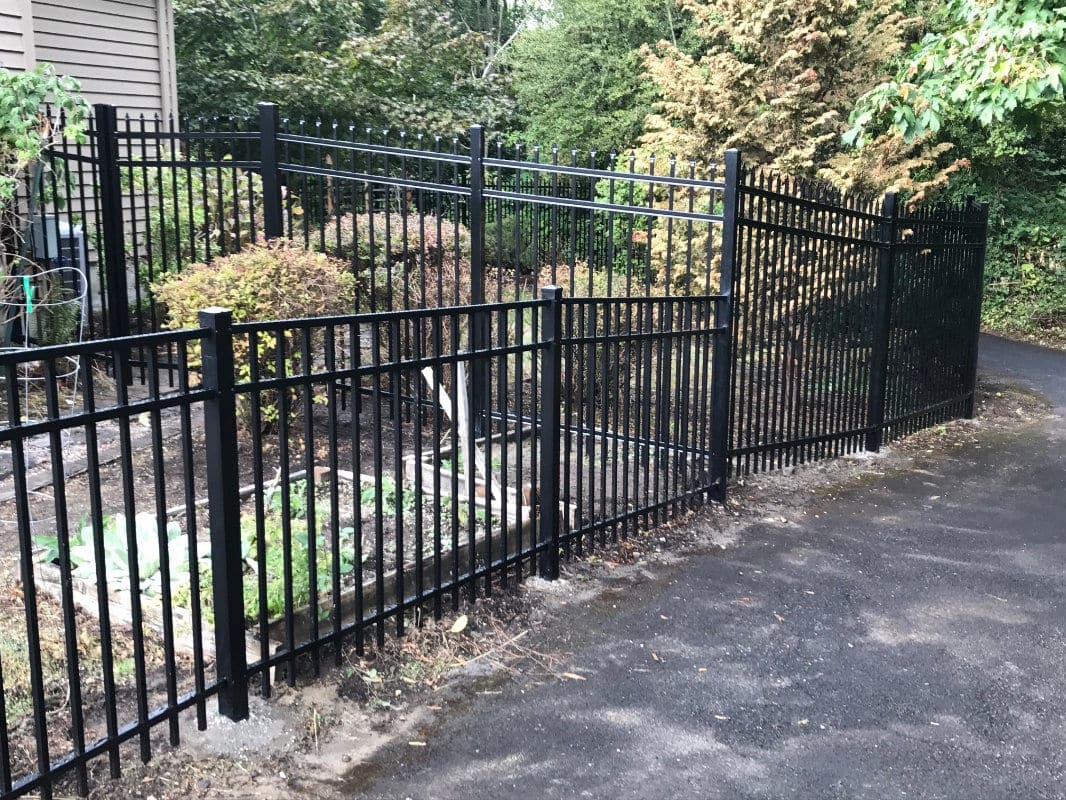 black metal fence