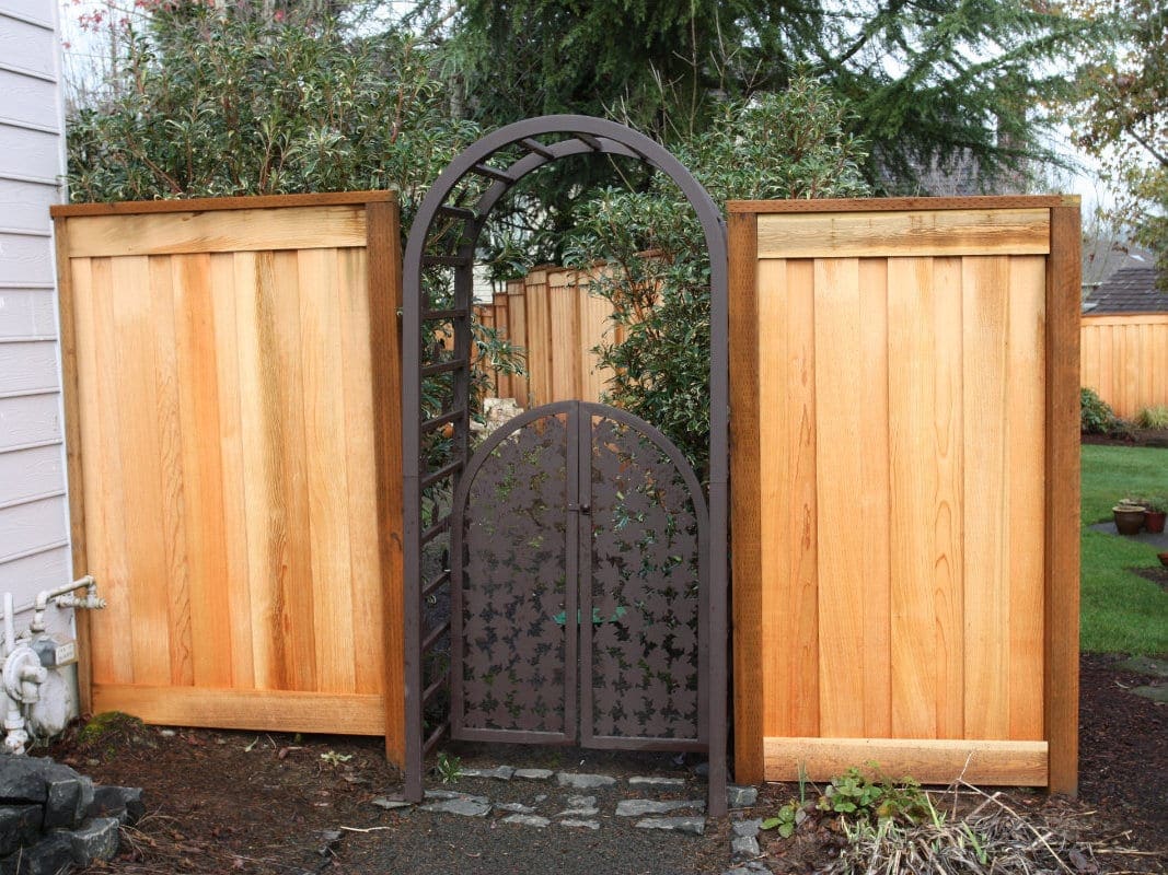 Cedar and Metal Decorative Gate