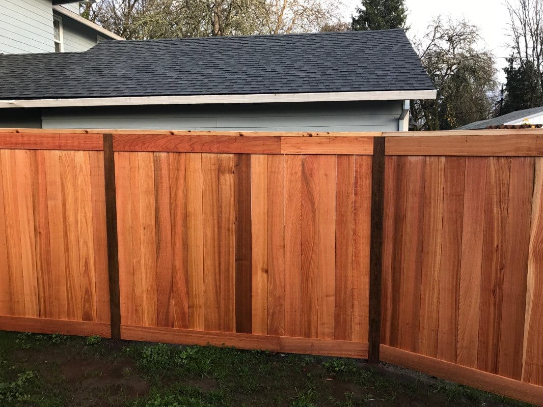 board on cedar fence